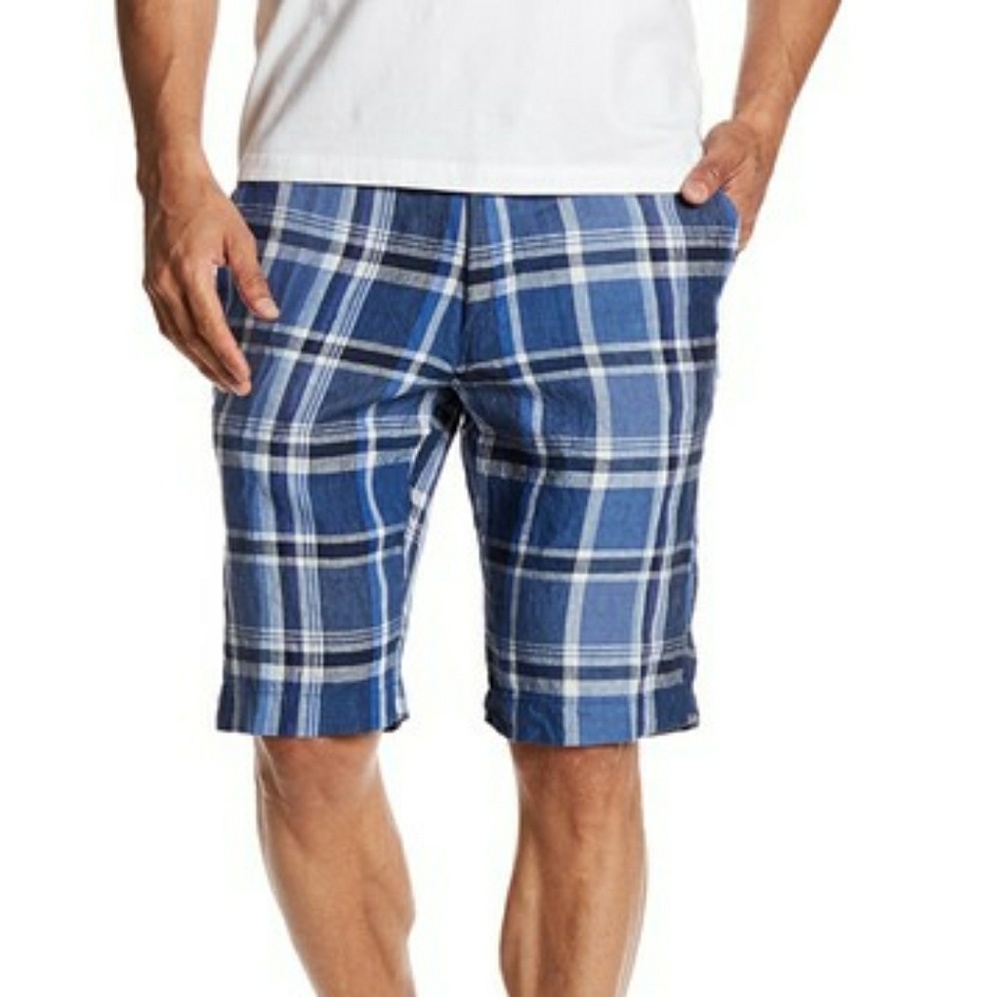 Toscano Blue Plaid Shorts